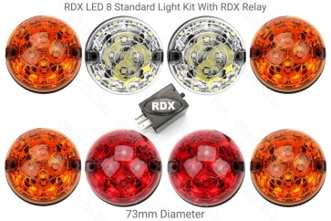 RDX LED Light Kit 8 lamps in Standard Colours with RDX Relay