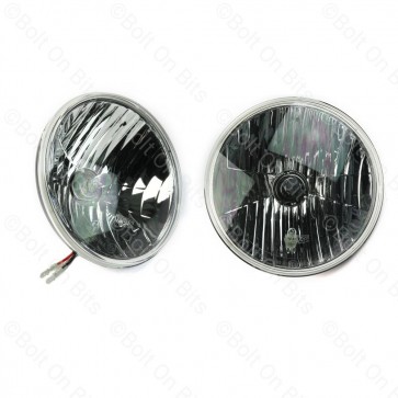 Pair of Wipac Crystal 7" Headlights with Side Light