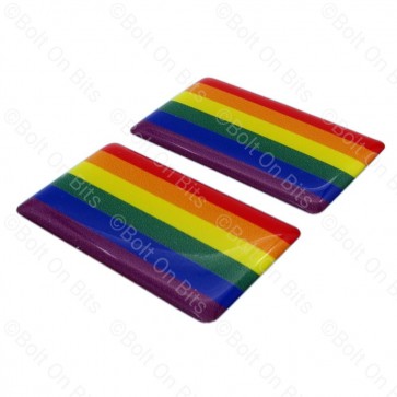Pair of Small Vinyl LGBTQ Rainbow Pride Flags Stickers