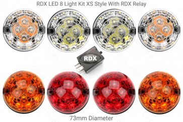 RDX Land Rover Defender LED XS Style Clear Front Coloured Rear Light Kit with RDX Relay