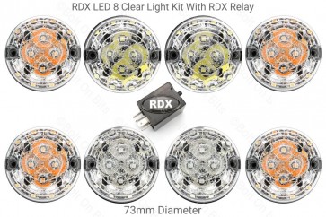 RDX LED Light Kit 8 Clear Lamps with RDX Relay
