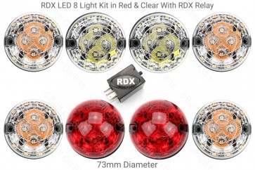 RDX LED Light Kit Clear Kit with Red Stop Tail With RDX Relay