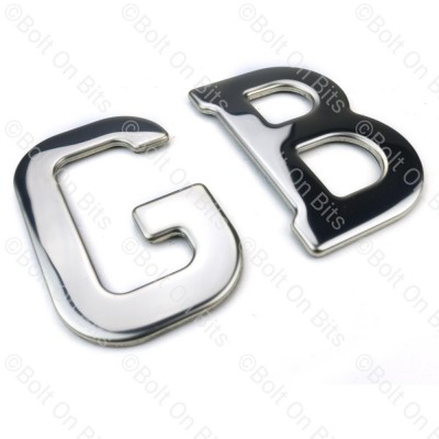 Stainless Steel GB Badge Self Adhesive