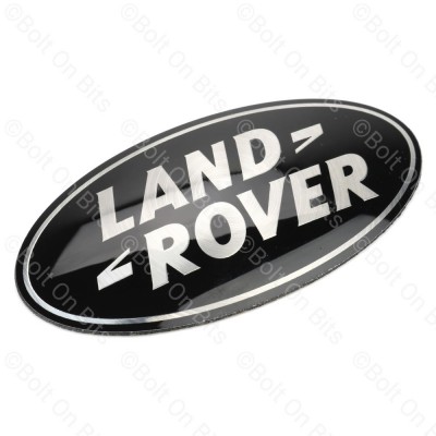 Black & Silver Curved Land Rover "Front" Badge